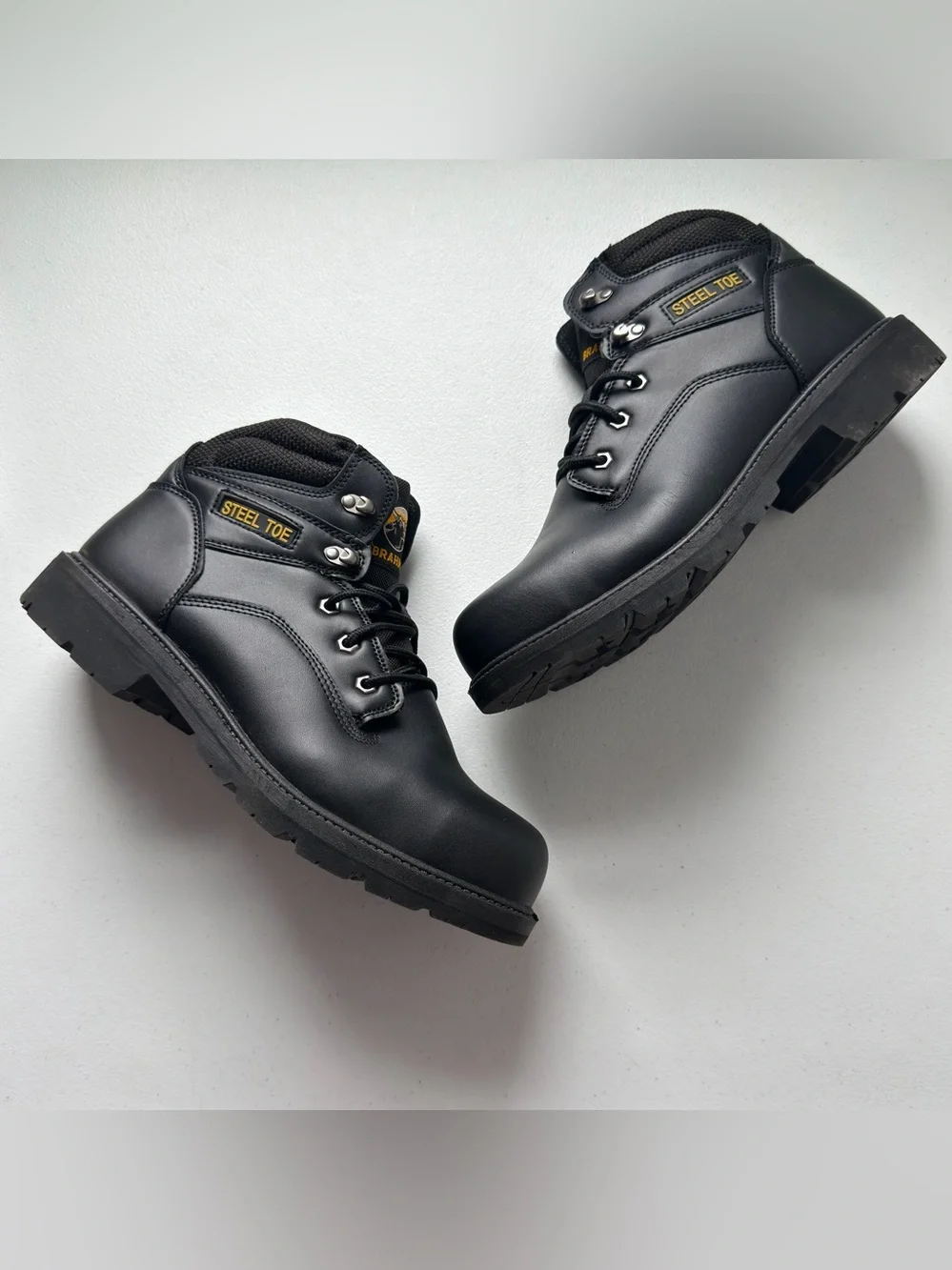 Brahma Steel Toe Work Boots Men’s 12 Wide Black Safety Industrial